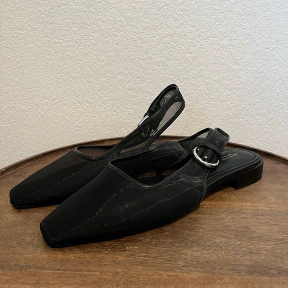 Rag & Bone Astra Mesh Slingback Flats Black Women’s 37 US 7 - Picture 1 of 8